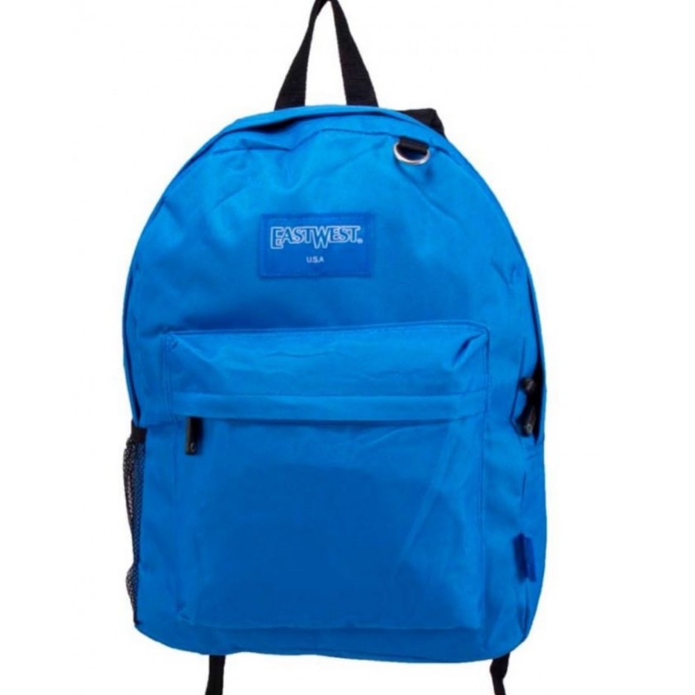 East West Side Mesh Bottle Holder Simple Backpack with Key Holder Royal Blue